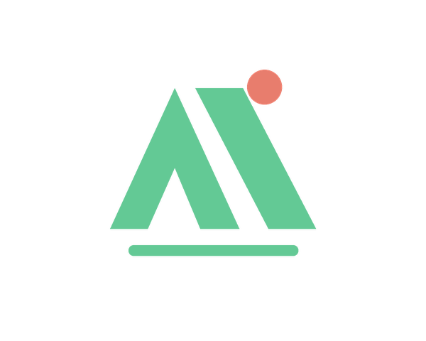 The same logo recolored mint with its coral accent preserved